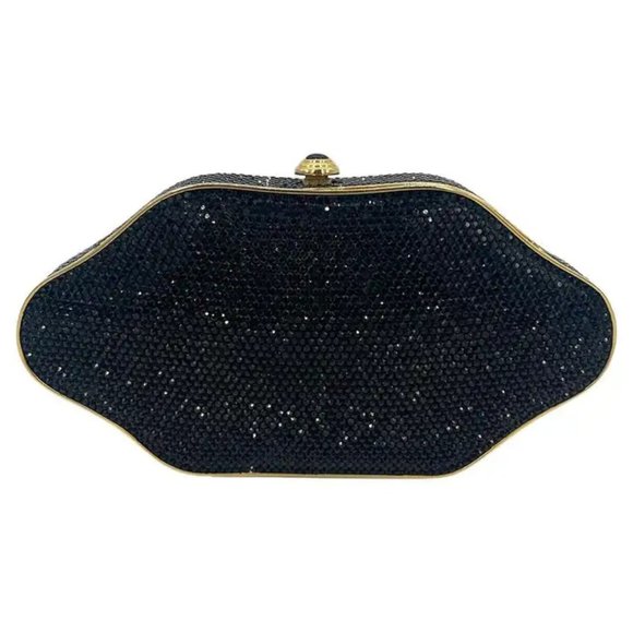 Judith Leiber Black Crystal Large Minaudiere - Picture 1 of 10
